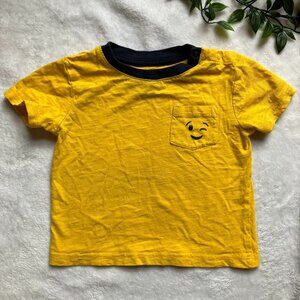George Baby Graphic Pocket T-Shirt 12-18M Yellow Cotton GUC